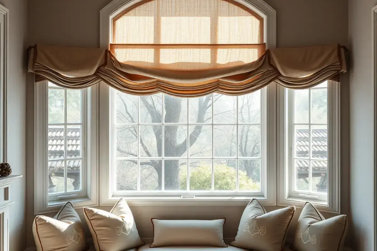 Custom bay window treatment